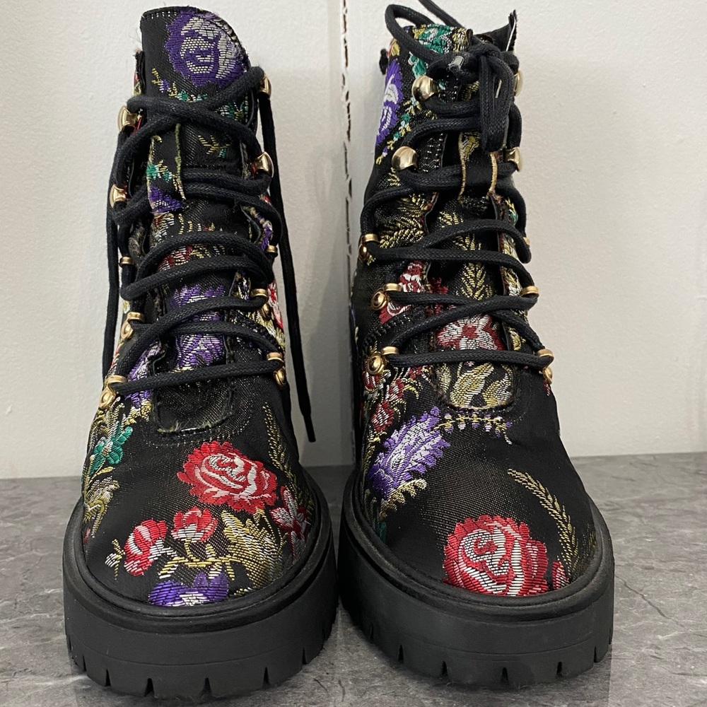 VAGABOND $225  *NIB* tapestry floral chunky rubber tread  boots ⇒ Anthropologie - Picture 8 of 12